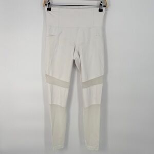 ✅ Athleta Cream white High-Waisted w mesh Leggings